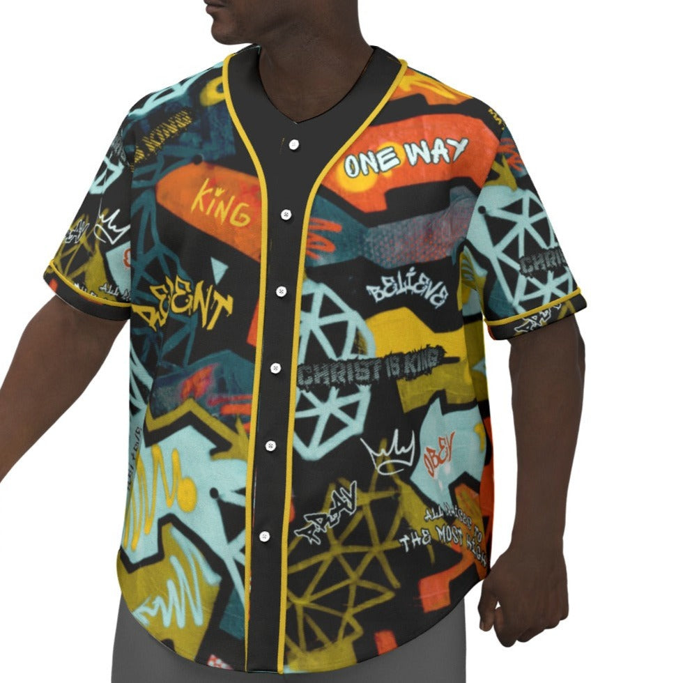 GRAFFITI GOD Short Sleeve Baseball Jersey