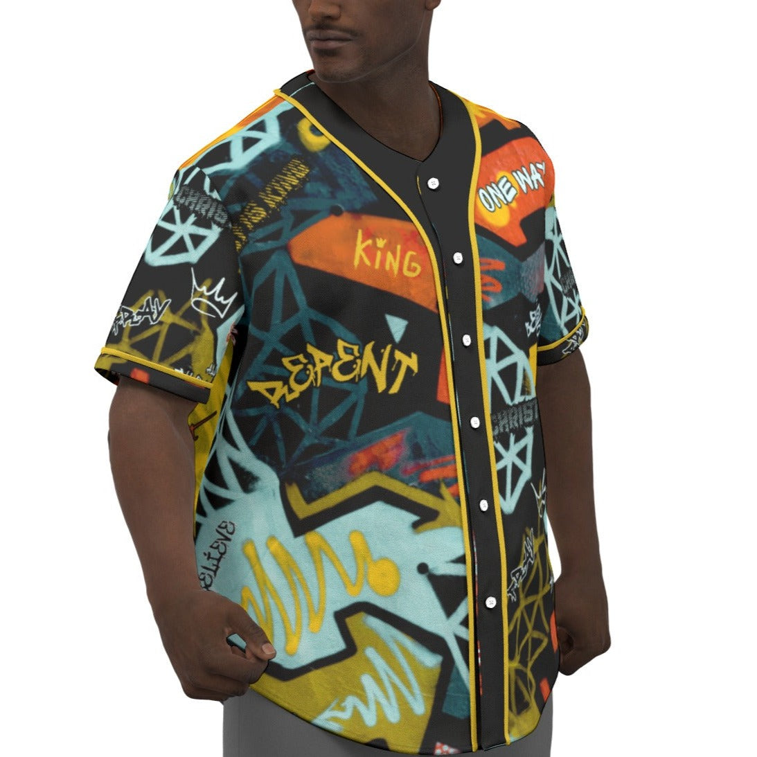 GRAFFITI GOD Short Sleeve Baseball Jersey