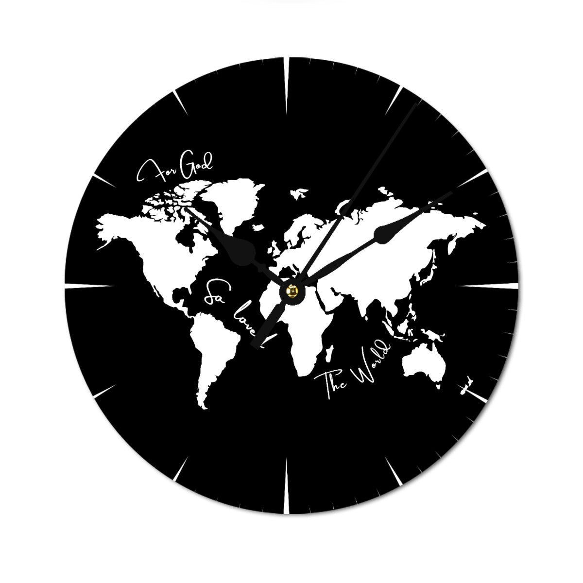 FOR GOD SO LOVED THE WORLD Black / White Clock