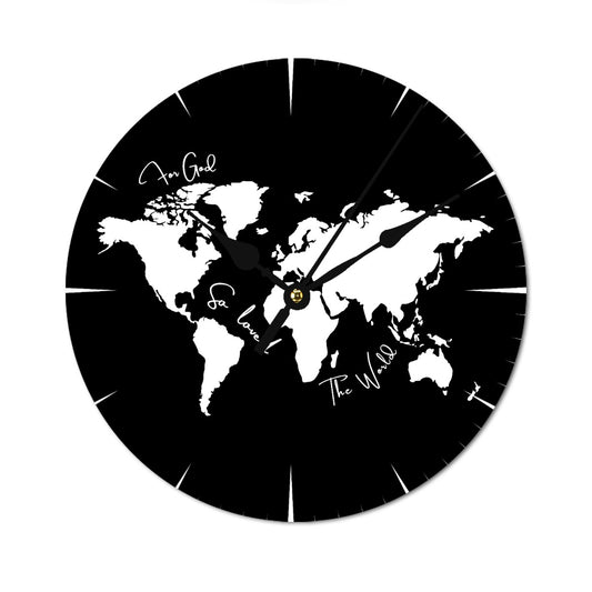 FOR GOD SO LOVED THE WORLD Black / White Clock