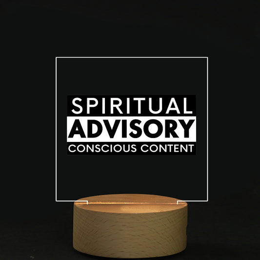 SPIRITUAL ADVISORY CONSCIOUS CONTENT Acrylic Board With Light