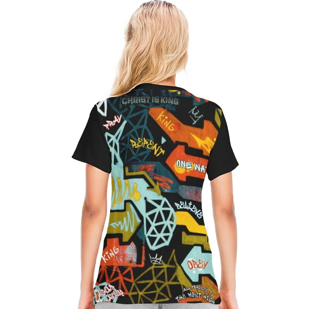 GRAFFITI GOD Round Neck Cotton T Shirt