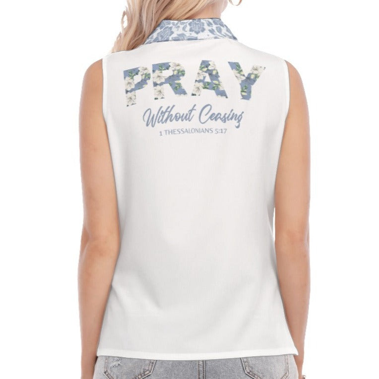 PRAY Without Ceasing Floral Sleeveless Shirt