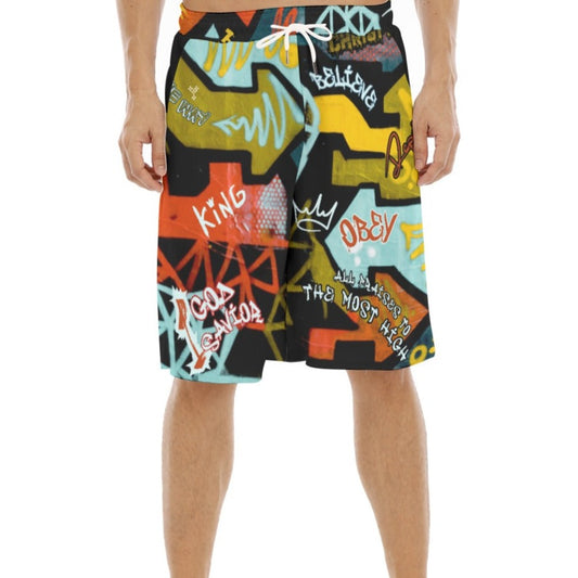 GRAFFITI GOD Loose Basketball Shorts with Drawstrings