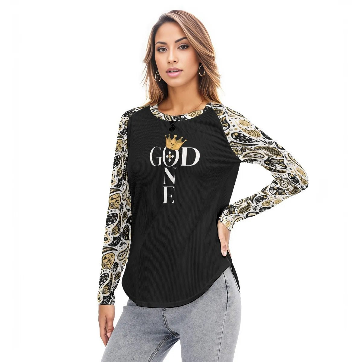 ONE GOD 1 Timothy 2:5 Scripture Paisley Long Sleeve Shirt