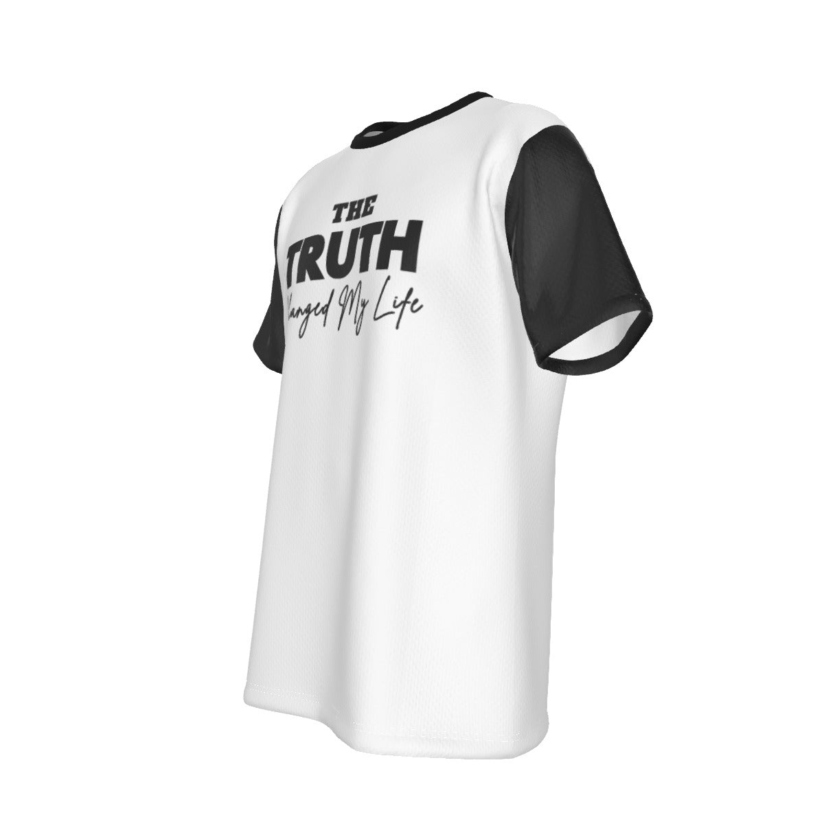 THE TRUTH CHANGED MY LIFE John 8:32 Scripture Black Sleeve T Shirt