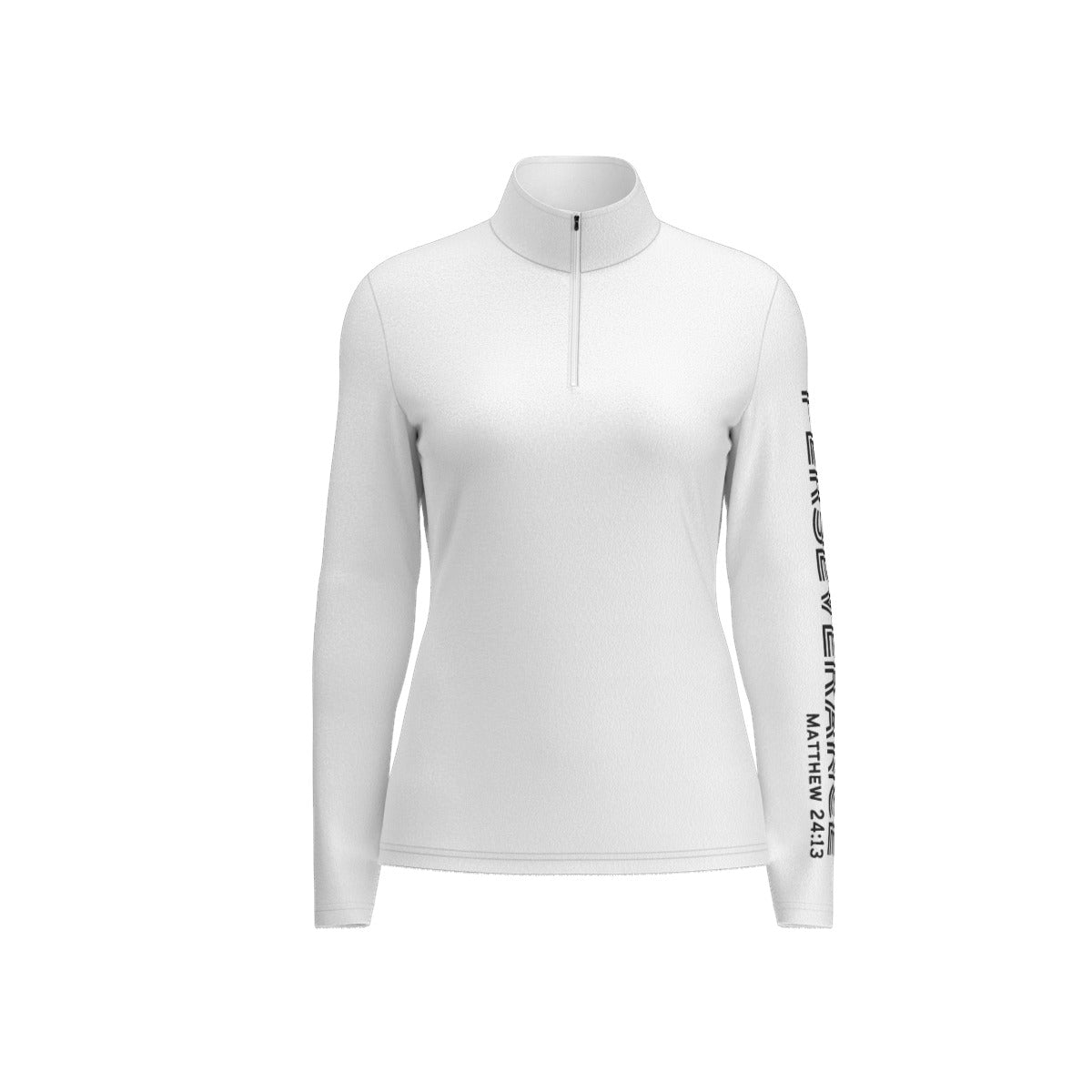 Women's PERSEVERANCE Matthew 24:13 Sleeve Sports Collar Long Sleeve Jersey Shirt