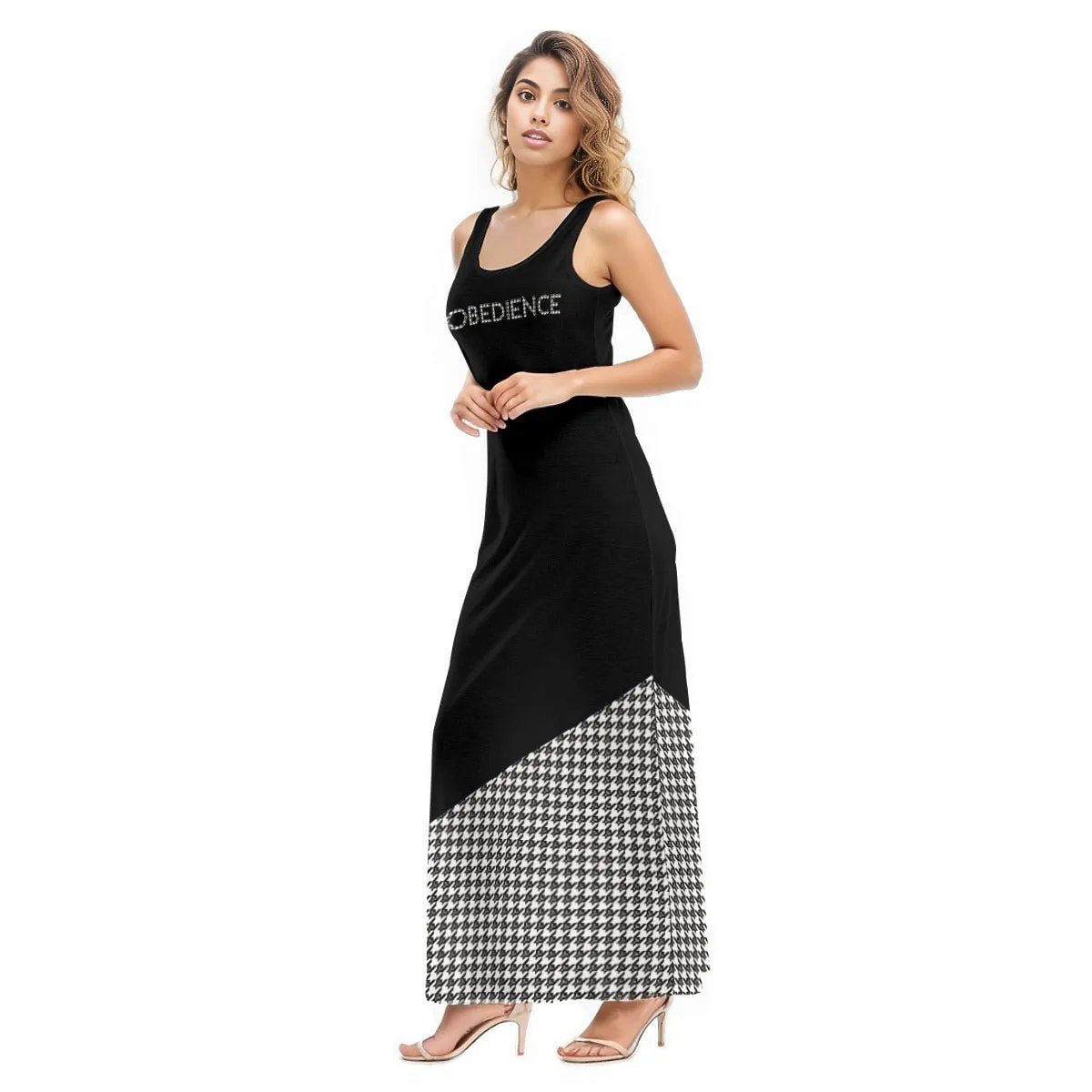 OBEDIENCE Houndstooth Sleeveless Dress