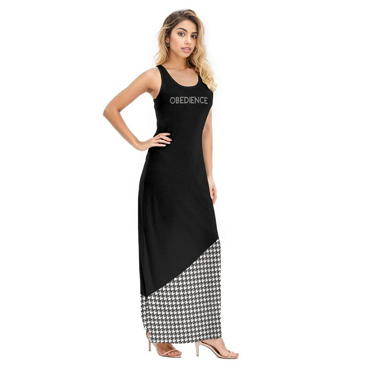 OBEDIENCE Houndstooth Sleeveless Dress