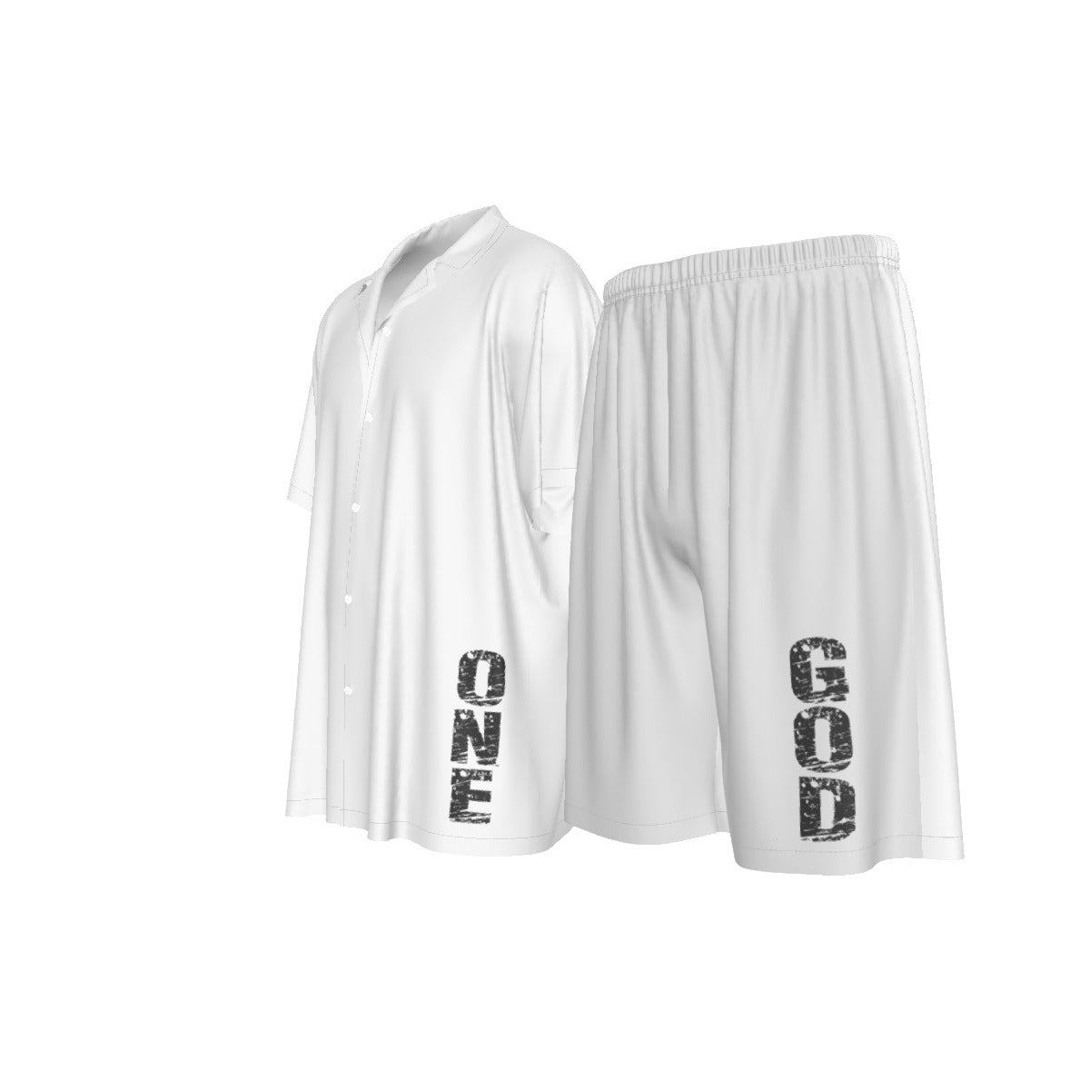 ONE GOD - White and Black Shirt and Short Set