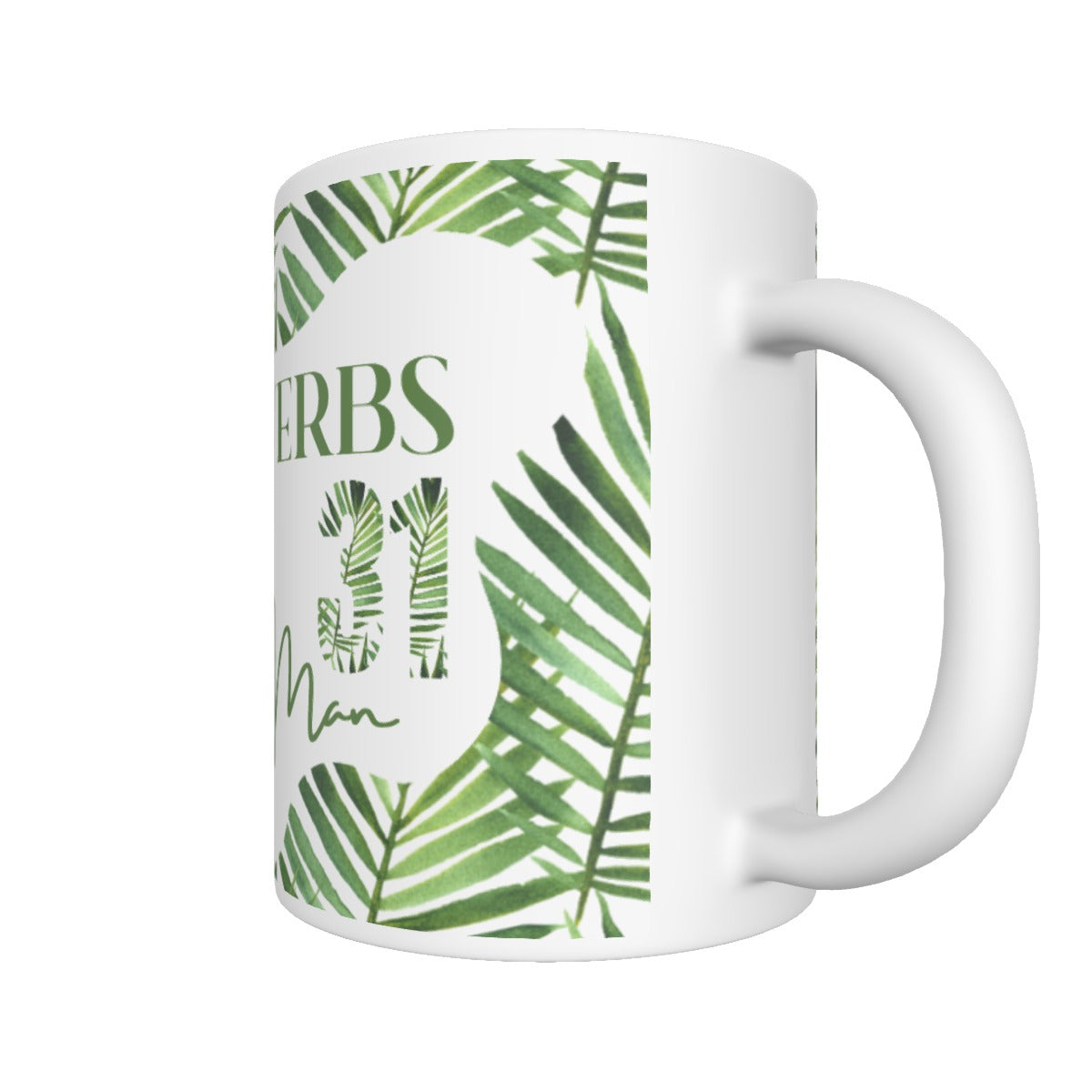 PROVERBS 31 Man Green Leaf Print Mug