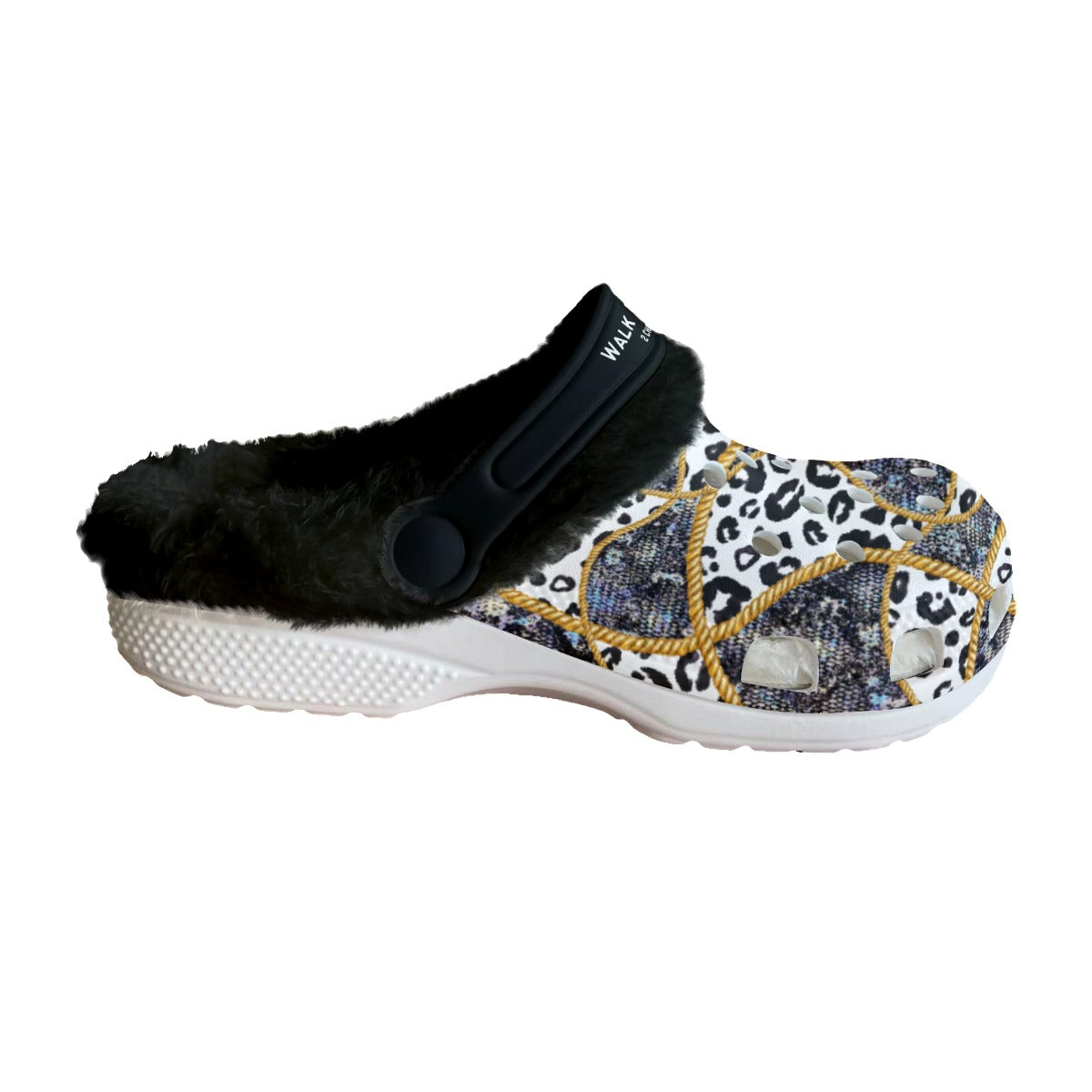 Women's WALK BY FAITH Leopard Print Fleece Clogs