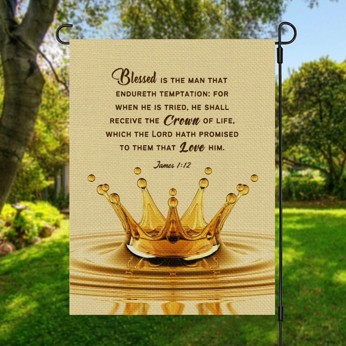 CROWN OF LIFE John 1:12 Garden Flag