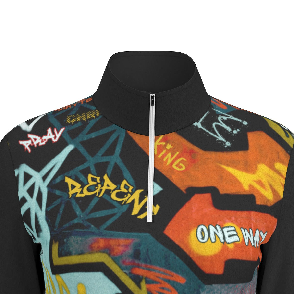 Women's GRAFFITI GOD Sports Collar Long Sleeve Jersey Shirt