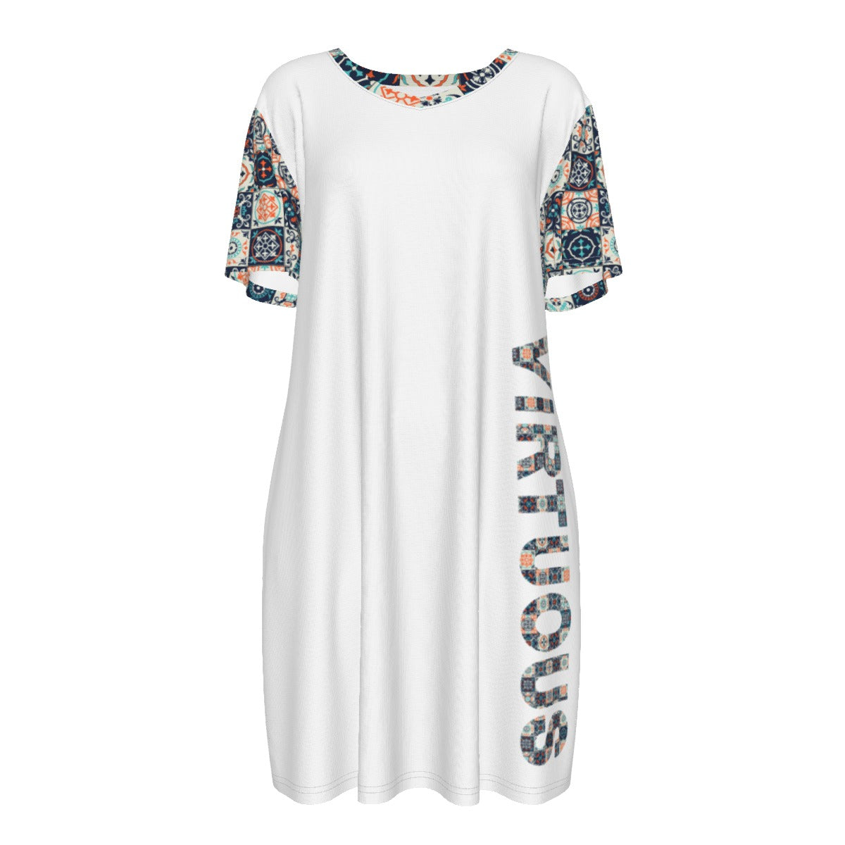 VIRTUOUS Boho Pattern Cotton Dress