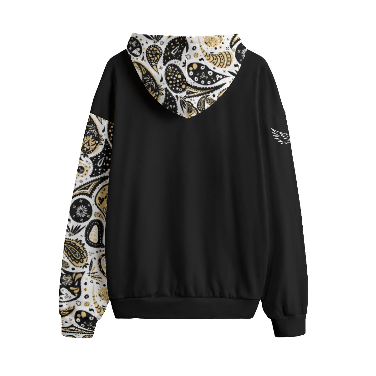 ONE GOD Paisley Sleeve Fleece Pullover Hoodie