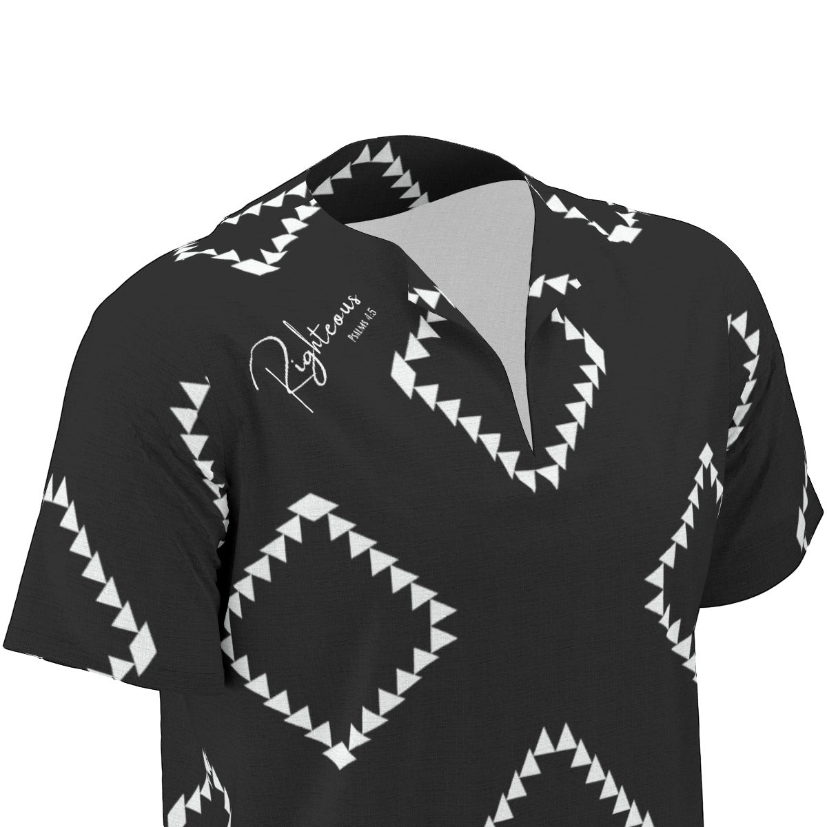 RIGHTEOUS Abstract Diamond Pattern Dashiki Shirt