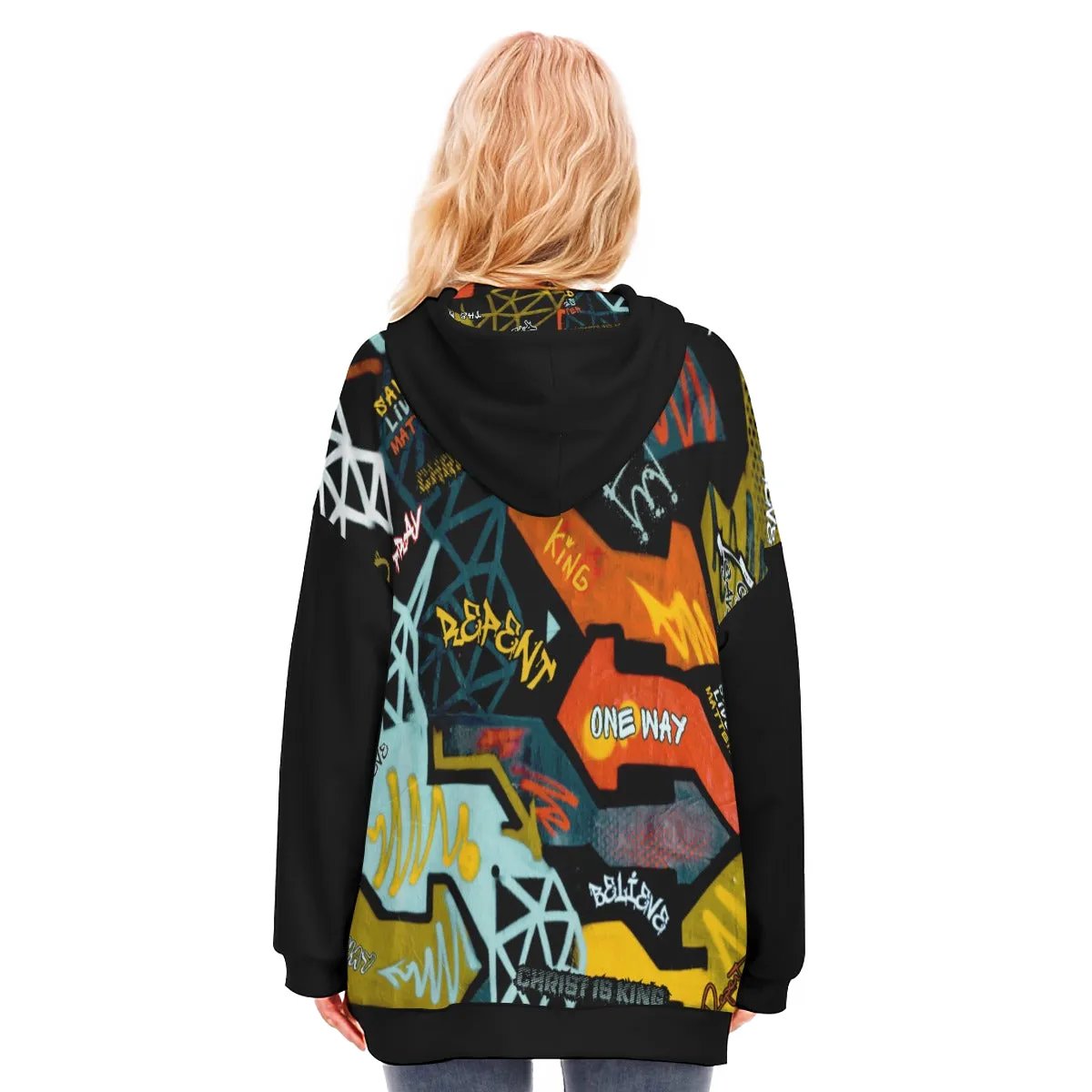 GRAFFITI GOD Long Zip Up Hoodie