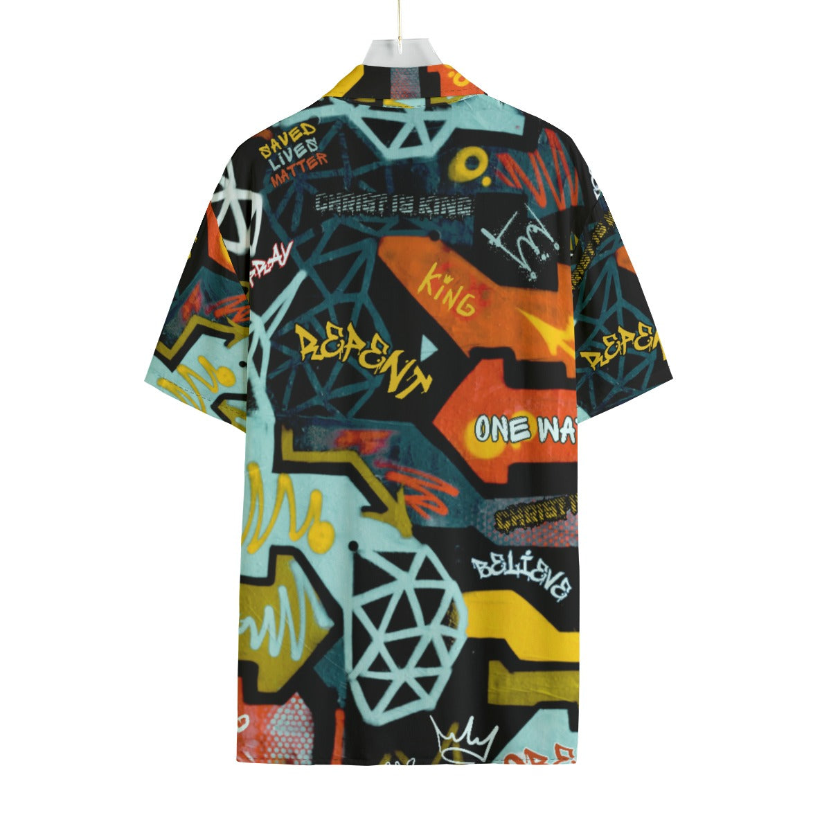 GRAFFITI GOD Long Button Down Shirt With Pocket