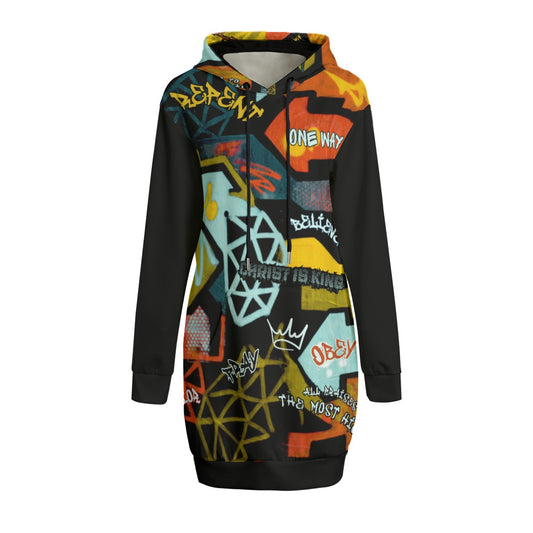 GRAFFITI GOD Long Hoodie Dress