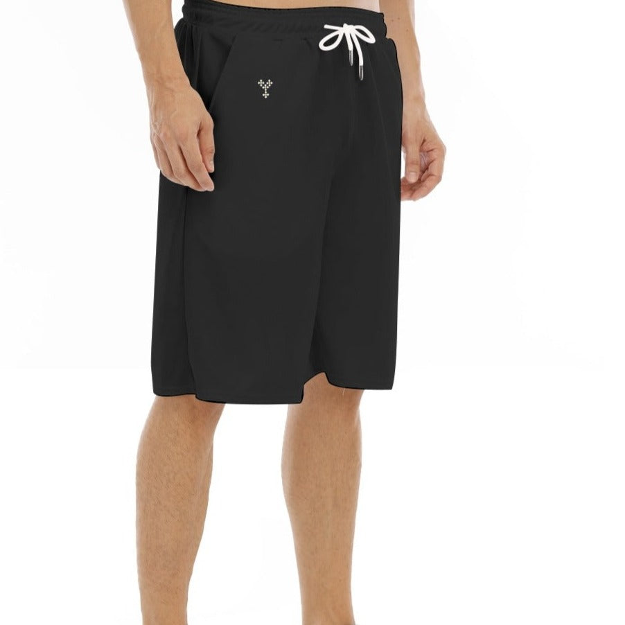 ONE GOD Black Loose Basketball Shorts with Drawstrings