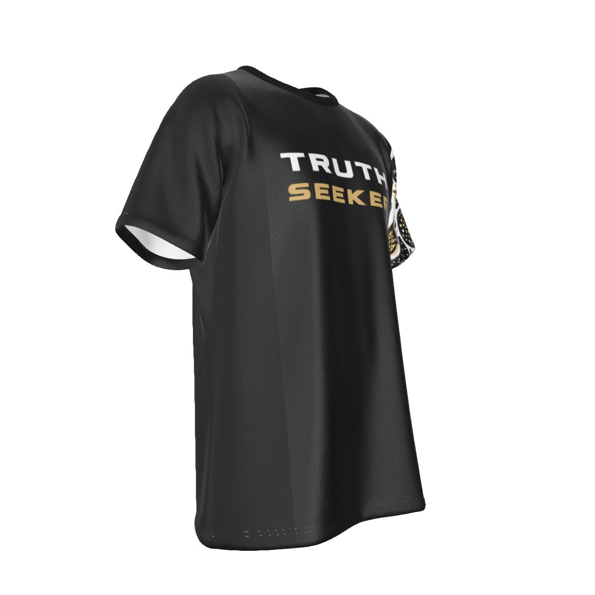 TRUTH SEEKER The Truth Shall Set You Free John 8:32 ScripturePaisley Sleeve Black T Shirt