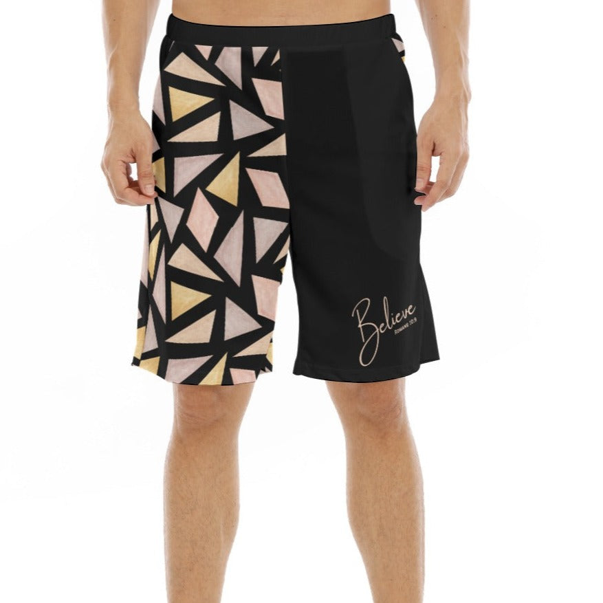 BELIEVE Abstract Pattern Flat knee Shorts