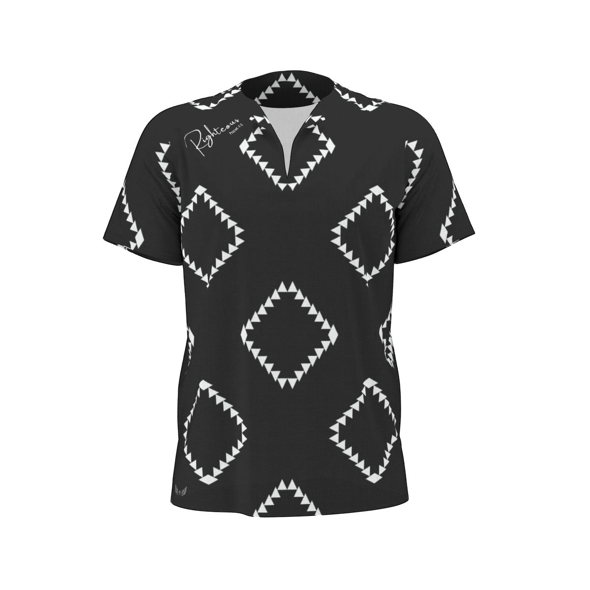 RIGHTEOUS Abstract Diamond Pattern Dashiki Shirt