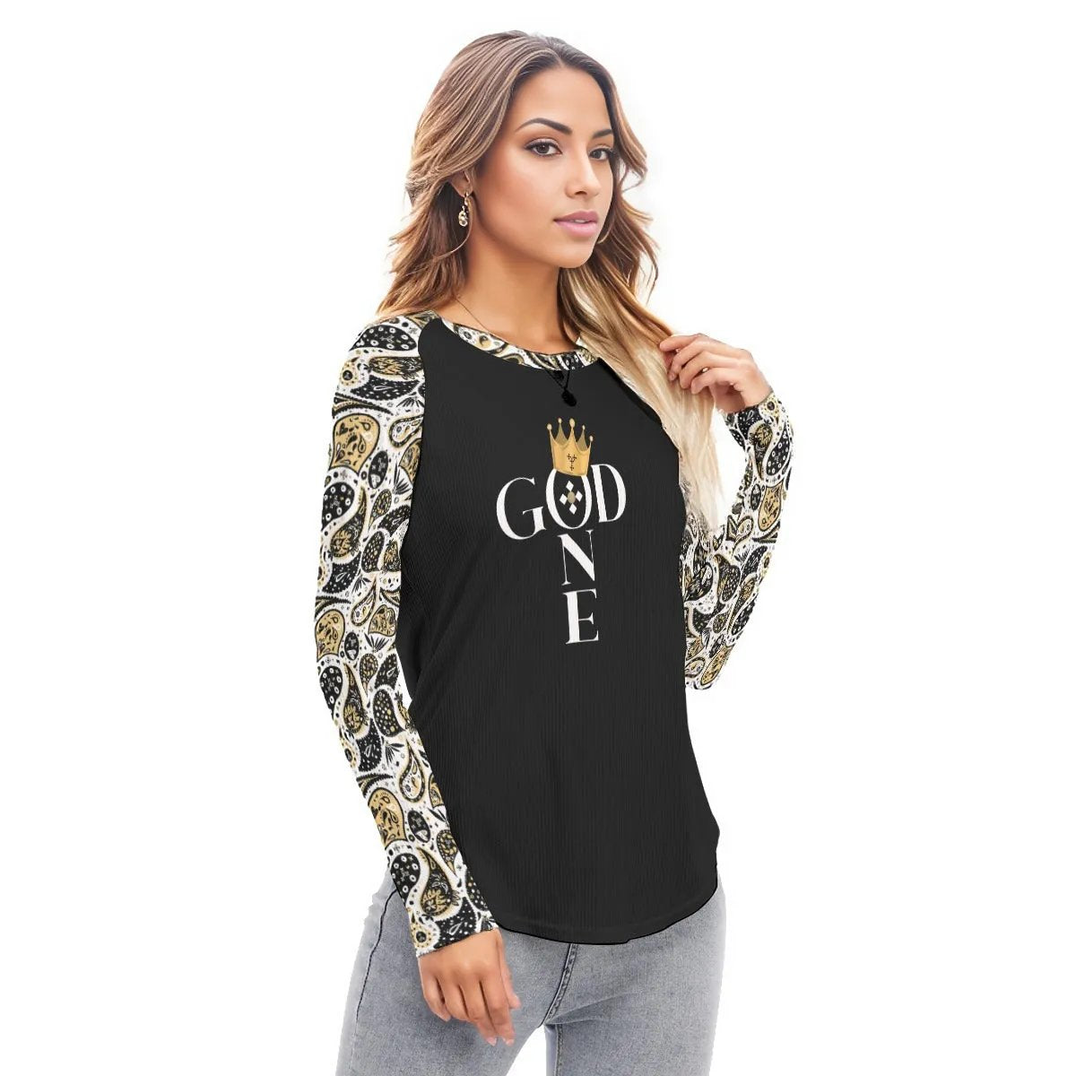 ONE GOD 1 Timothy 2:5 Scripture Paisley Long Sleeve Shirt