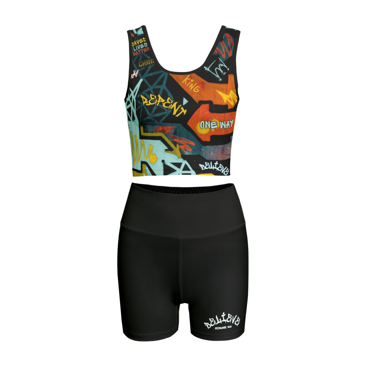 GRAFFITI GOD Yoga Short and Shirt Set