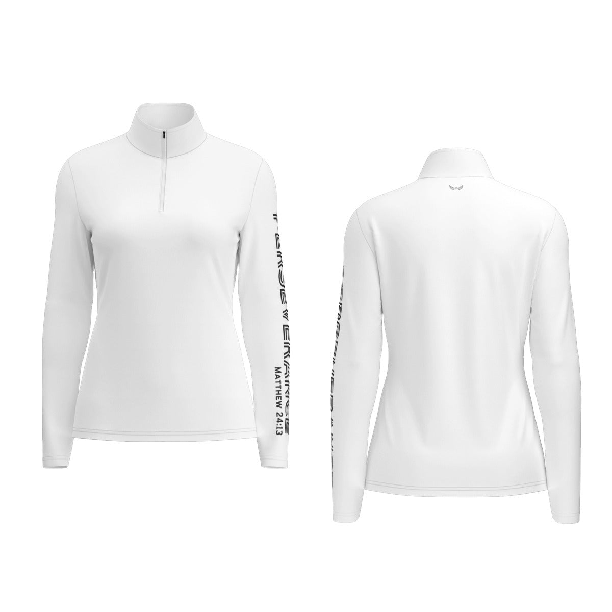 Women's PERSEVERANCE Matthew 24:13 Sleeve Sports Collar Long Sleeve Jersey Shirt