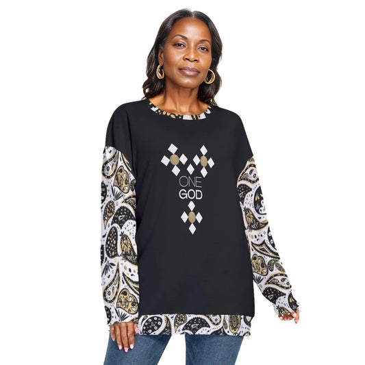 ONE GOD 1 TIMOTHY 2:5 Scripture PLUS Size Paisley Long Sleeve Shirt