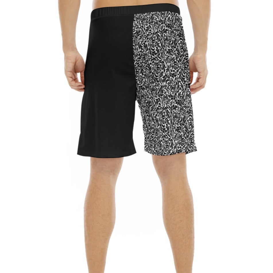 PURPOSE Jeremiah 29:11 Flat Knee Black / White Floral Pattern Shorts