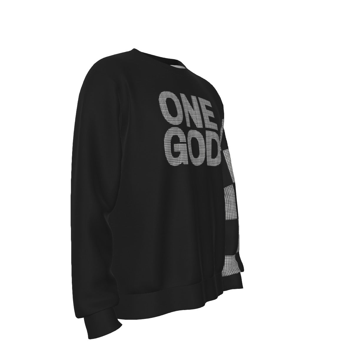 ONE GOD Thick Houndstooth Checkered Plaid Print Sweater