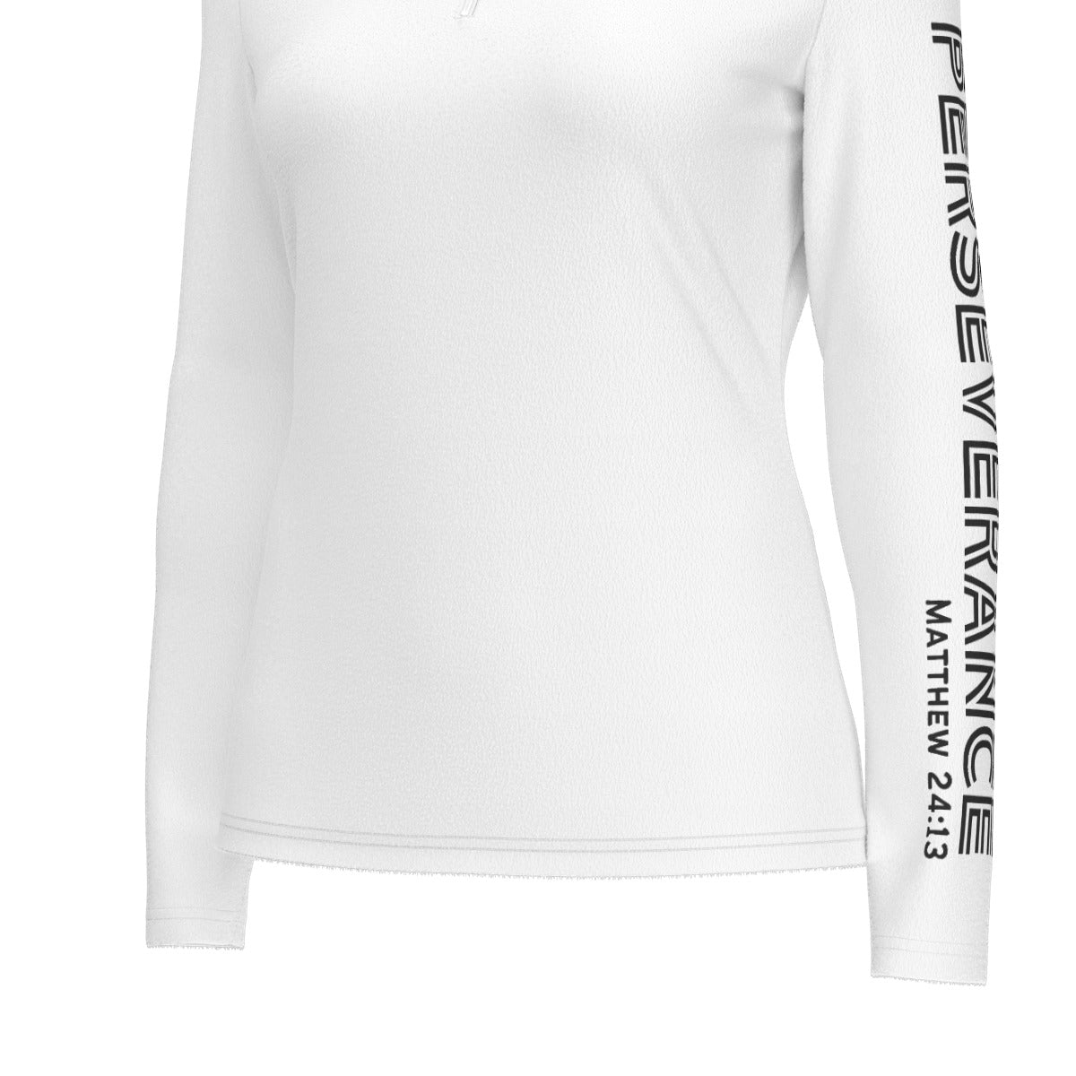 Women's PERSEVERANCE Matthew 24:13 Sleeve Sports Collar Long Sleeve Jersey Shirt