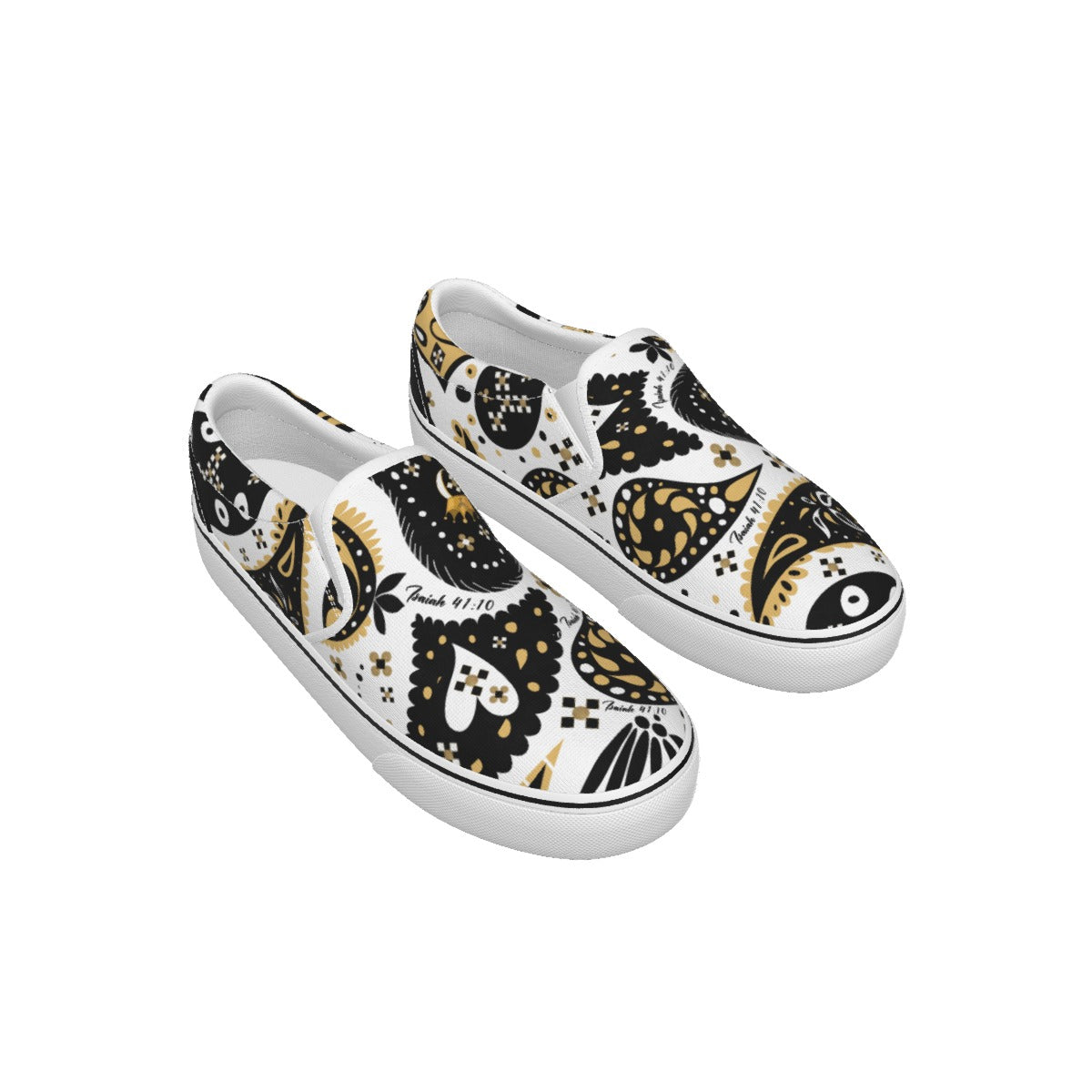 Kid's ISAIAH 41:10 Paisley Slip On Canvas Sneakers