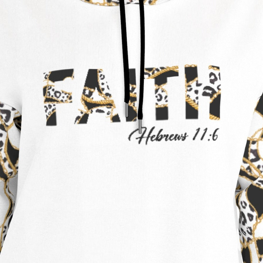 FAITH Hebrews 11:6 Leopard Print Cotton Pullover Hoodie Dress