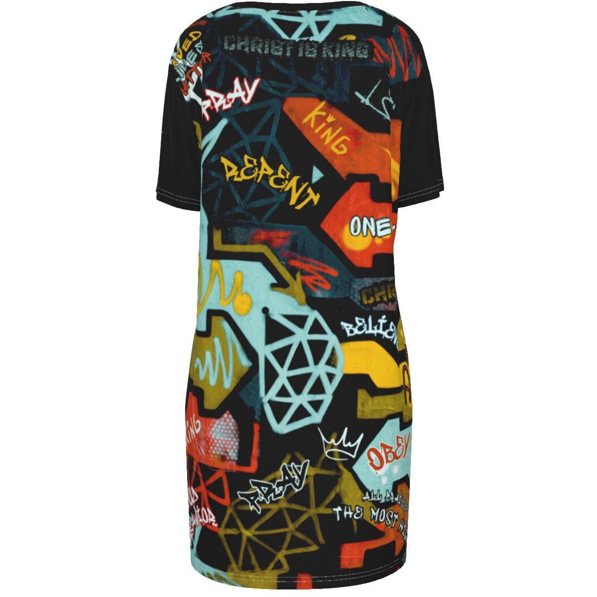 GRAFFITI GOD Print Casual Cotton Dress