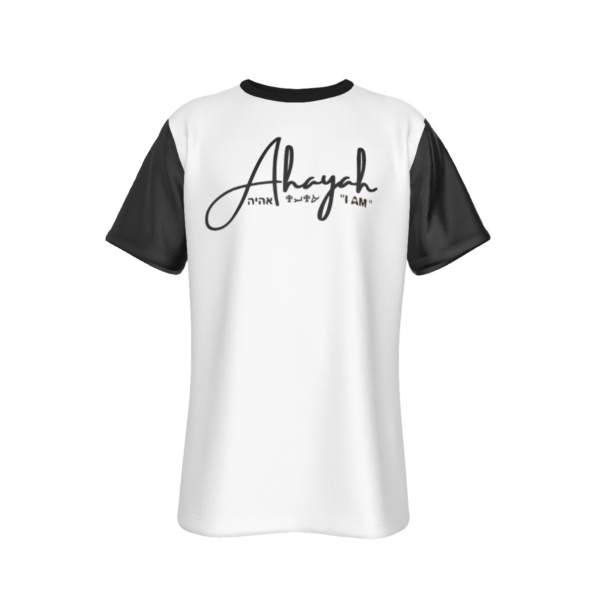 AHAYAH He Is The Most High, Period. The End. White / Black Sleeve T Shirt