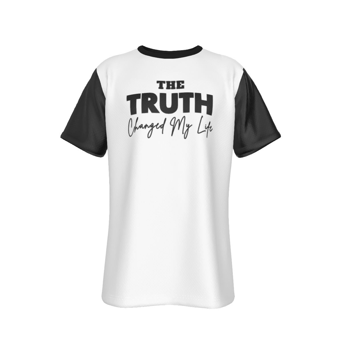 THE TRUTH CHANGED MY LIFE John 8:32 Scripture Black Sleeve T Shirt