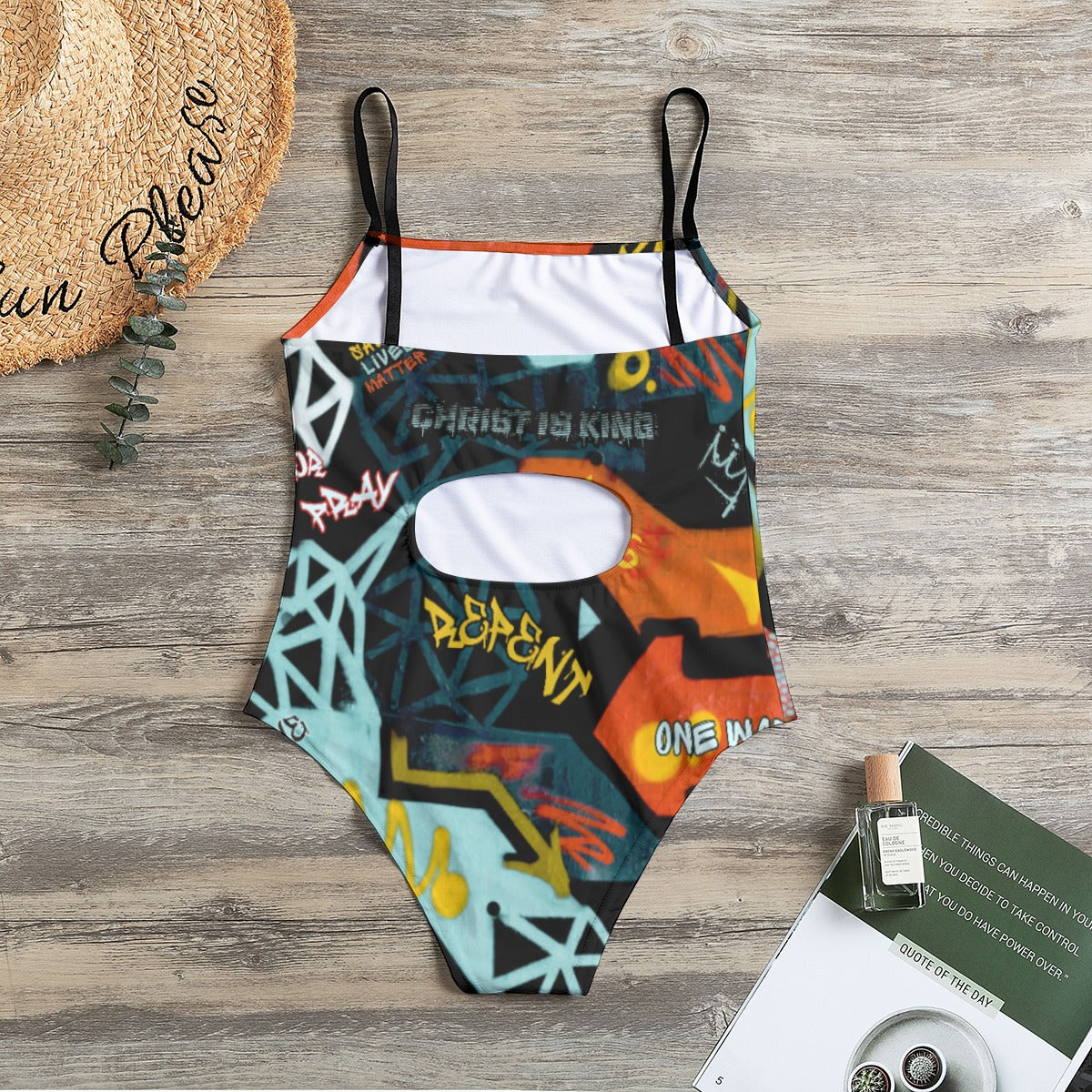 GRAFFITI GOD Halter Swimsuit