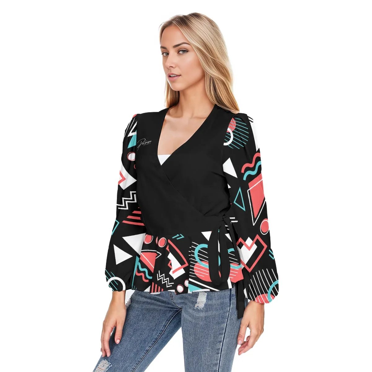 PURPOSE Jeremiah 29:11 Long Sleeve Abstract Pattern Hip Flare Shirt