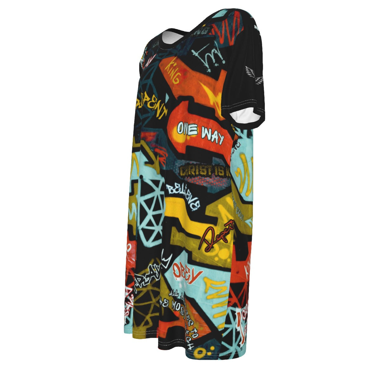 GRAFFITI GOD Print Casual Cotton Dress