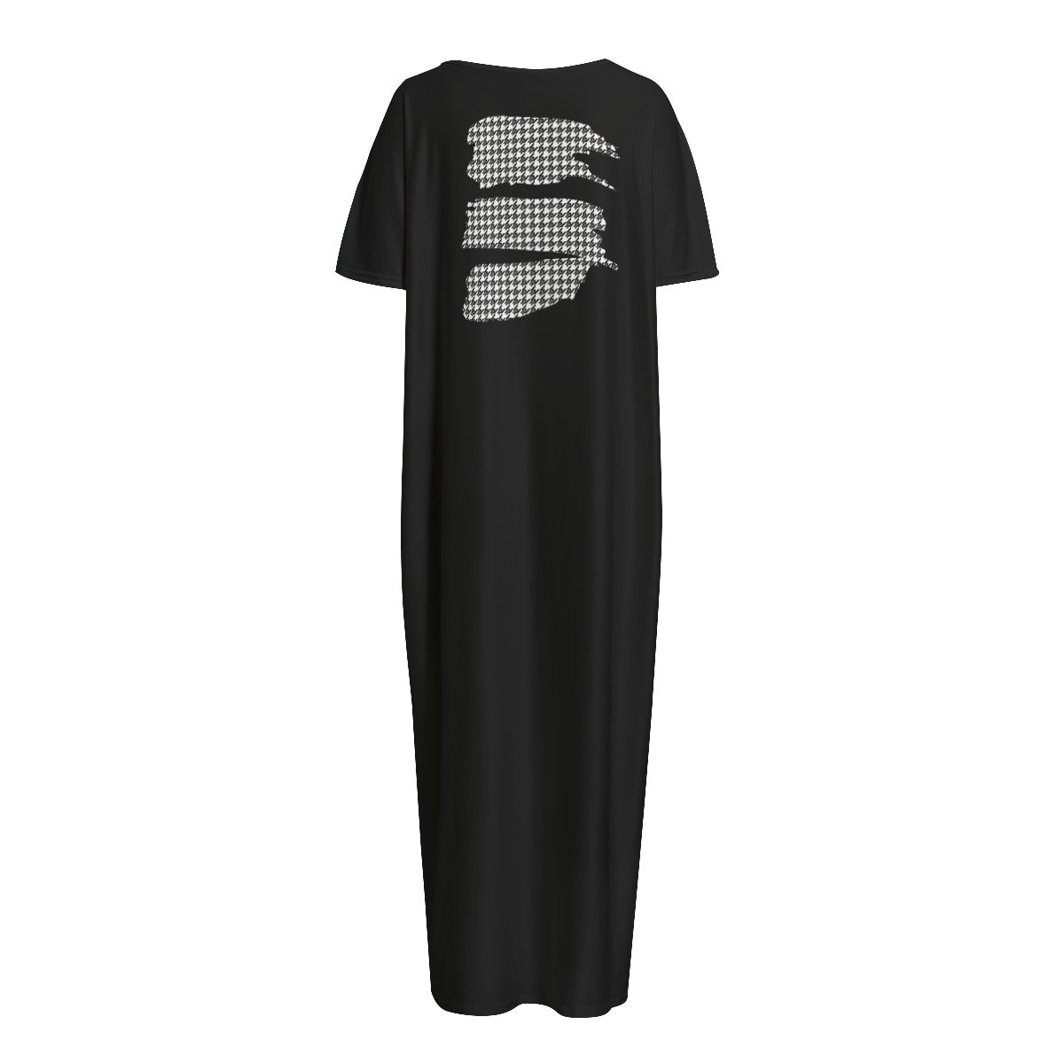 BLESSED TO BE BLESSED Houndstooth Long Gown Dress With Pockets