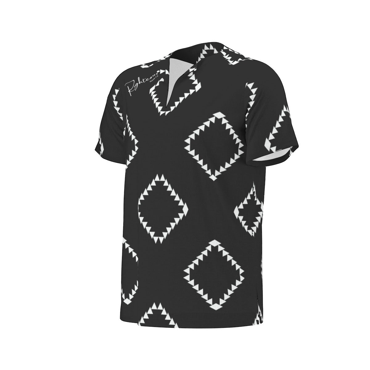 RIGHTEOUS Abstract Diamond Pattern Dashiki Shirt