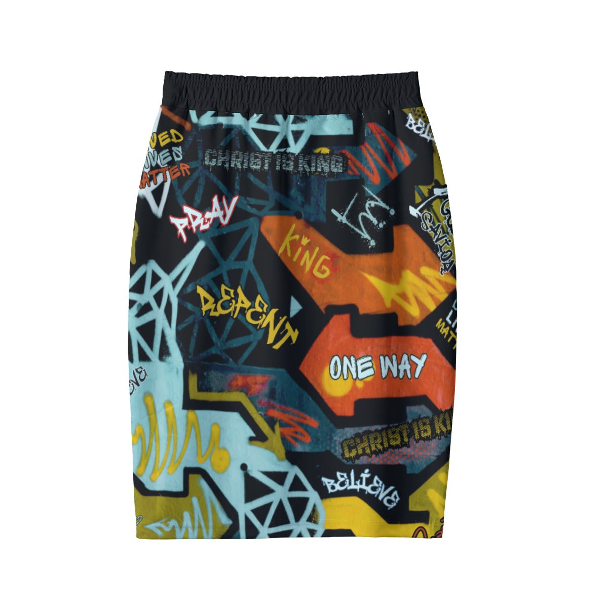 GRAFFITI GOD Pencil Skirt with Pockets