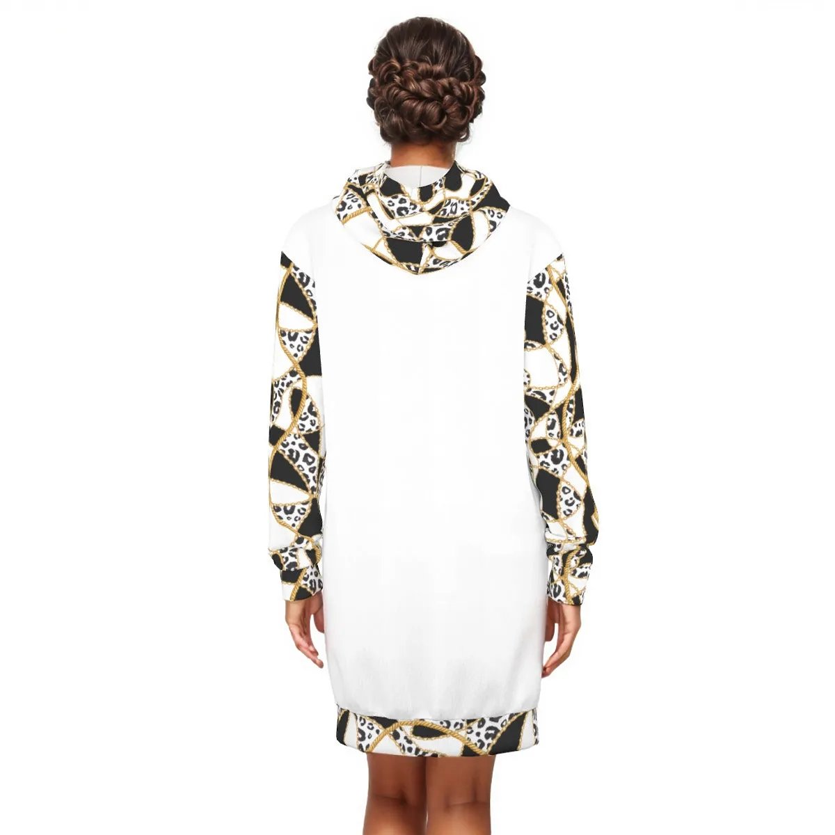 FAITH Hebrews 11:6 Leopard Print Cotton Pullover Hoodie Dress