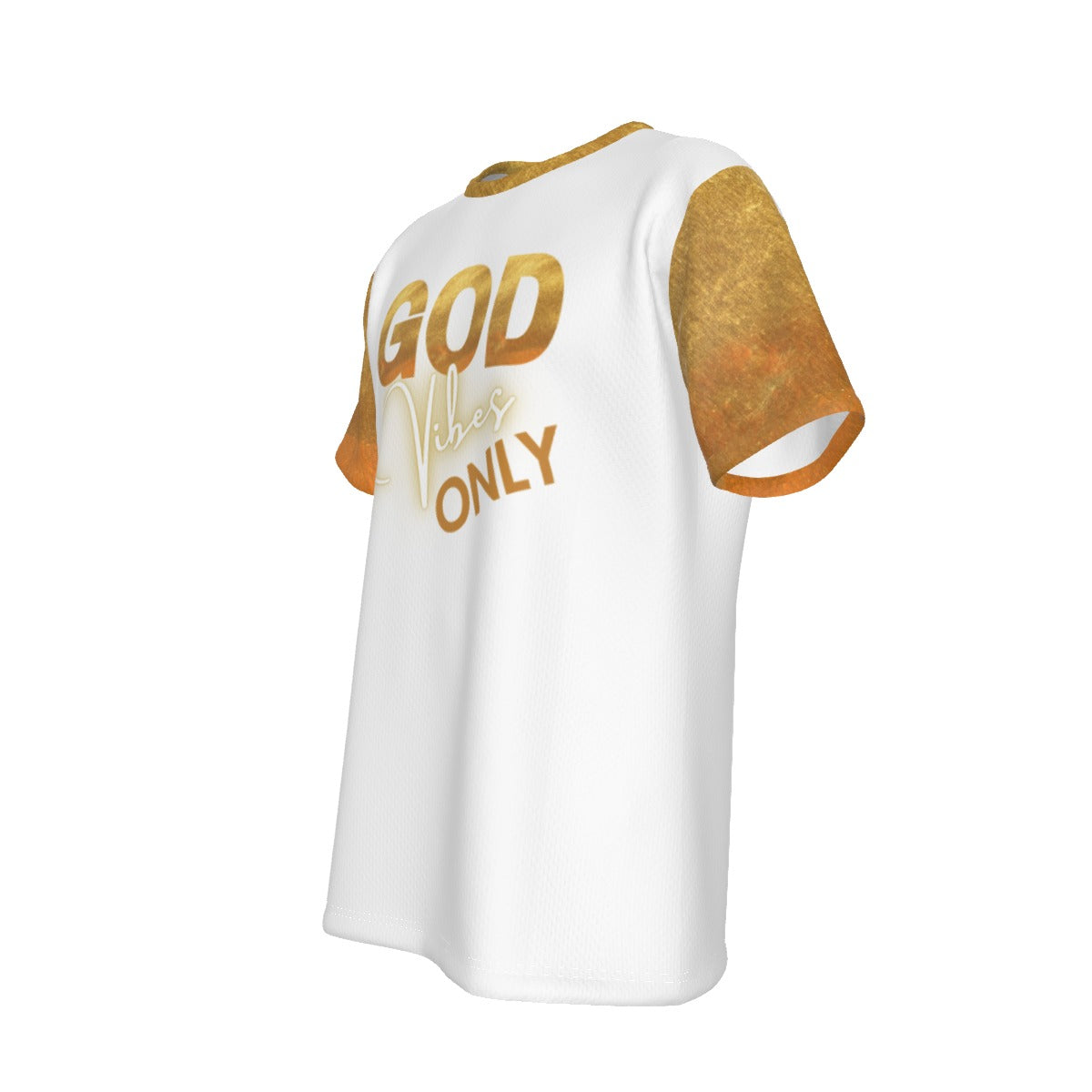 GOD VIBES ONLY Gold / White T Shirt