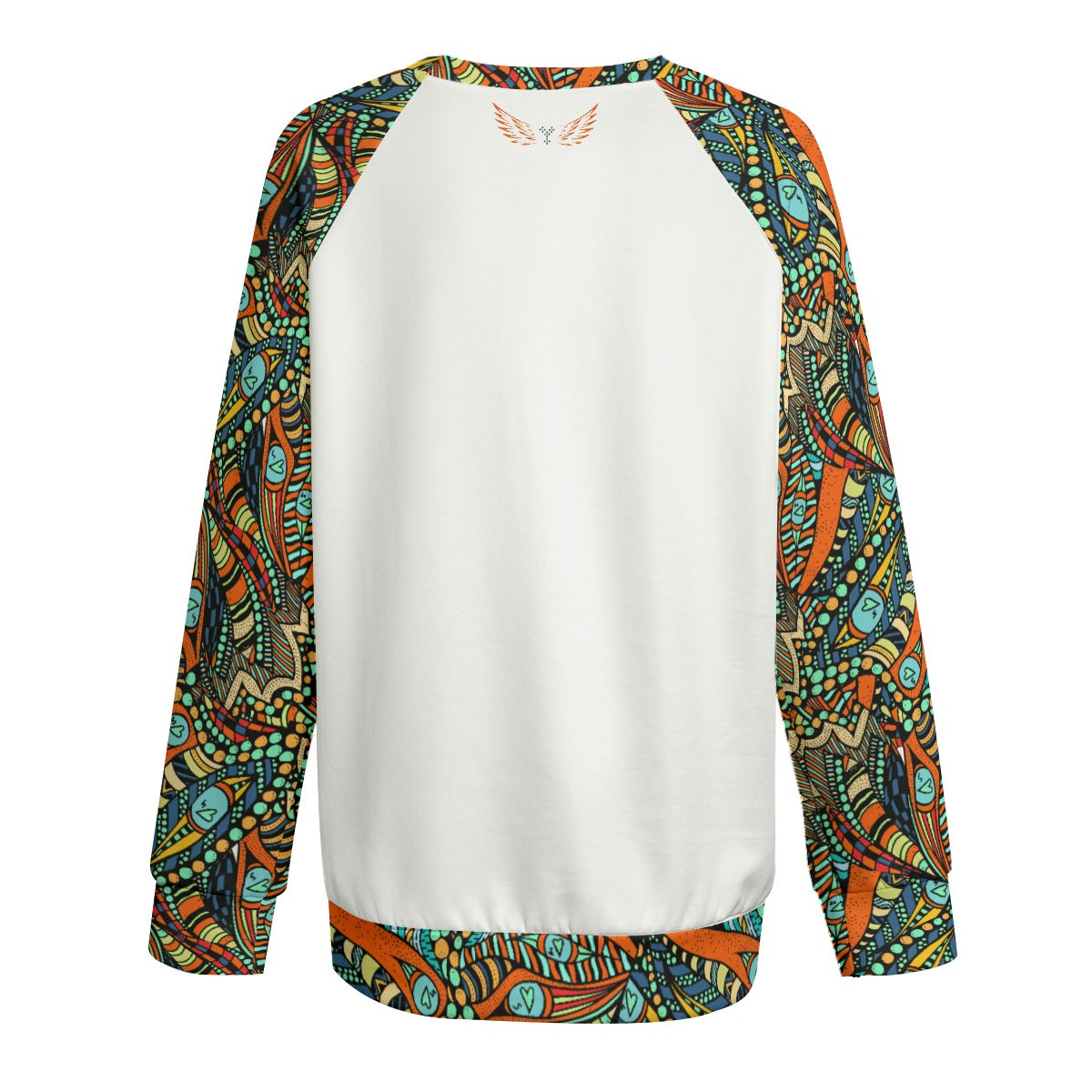 BE STILL Orange/ Teal Pattern Long Sleeve Shirt