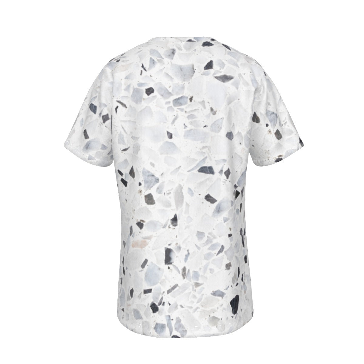 VIRTUOUS Gray Rock Marble Print T Shirt